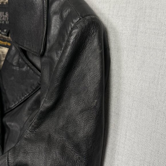 VTG Wilsons Leather Pelle Studio Jacket Black Double Breasted Thinsulate Size M - Picture 5 of 14